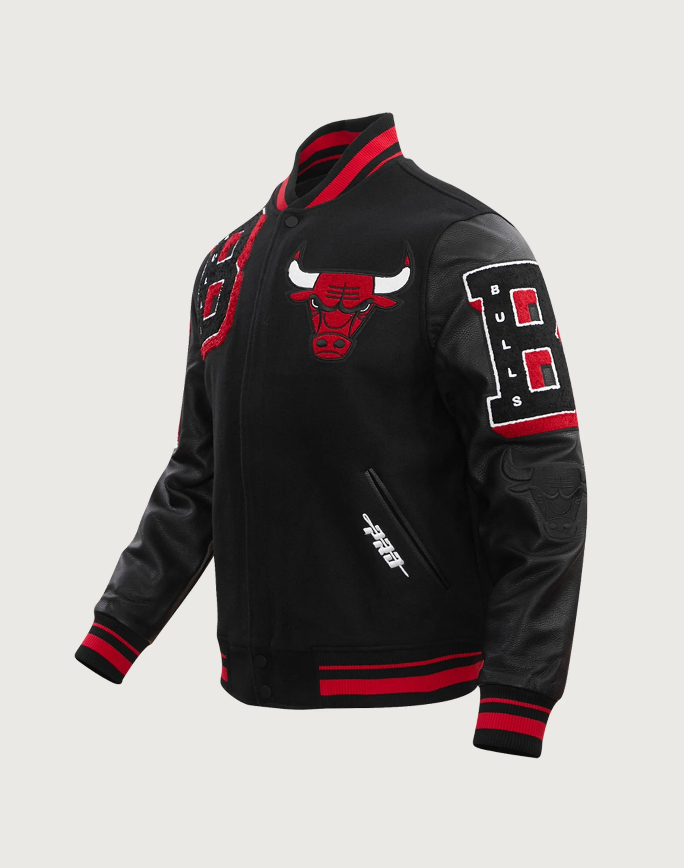 Stretch Fabric AntiClingFabric Pro Standard NBA Chicago Bulls Mashup Rib Wool Varsity Jacket