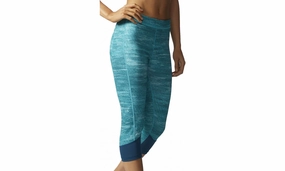 SustainableBlend slow life Techfit Printed Heather Capris "Green / Silver"