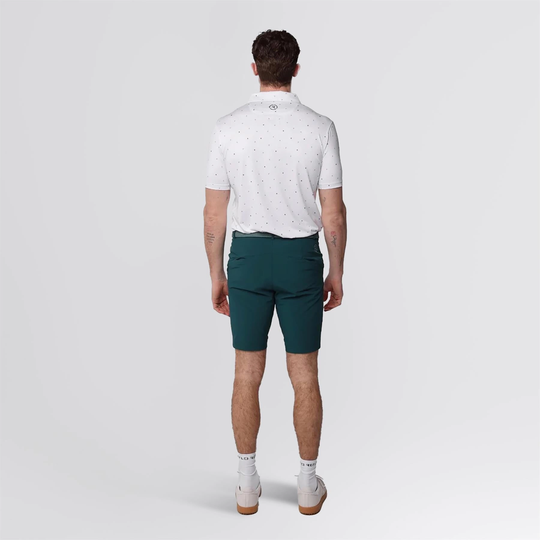 No Slip Waistband Leather Look Icarian Shorts Warm Green