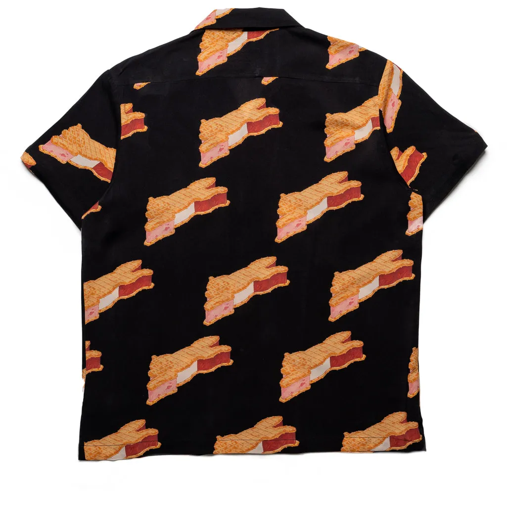 Ice Cream Base Woven Shirt - Black Warm Insulation