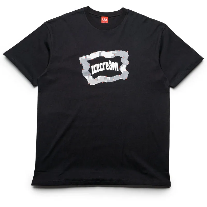 Ice Cream Blurred Tee - Black Business Trip Compact Knit Structure