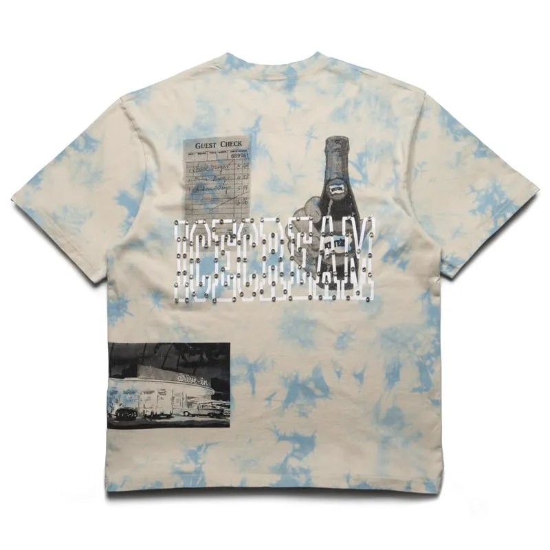 Ice Cream Dine And Dash Knit Tee - Fog Frayed hem Boat Neck