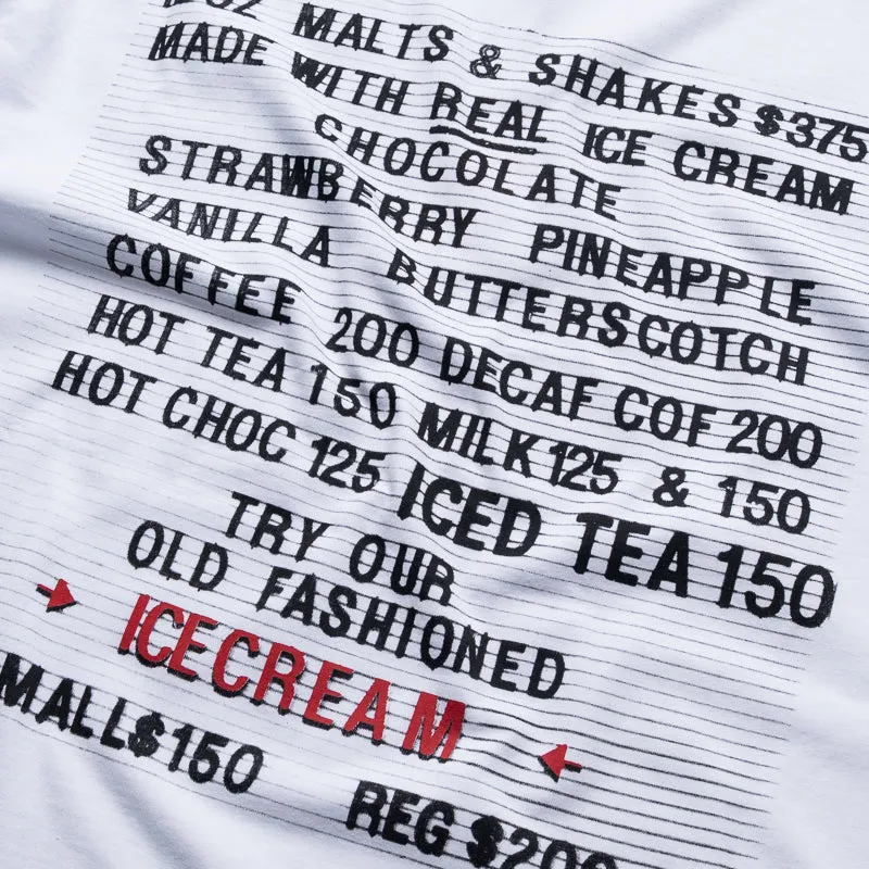 Ice Cream Dive Tee - White Elegant Vintage Look