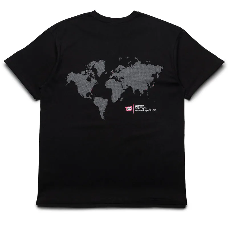 Above knee Ice Cream Location Tee - Black