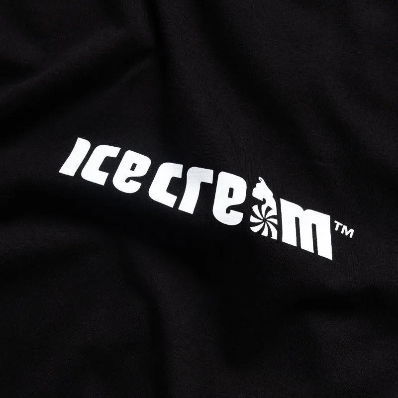 hotel event ruffled hem Ice Cream My Friends Call Me Cash Tee - Black