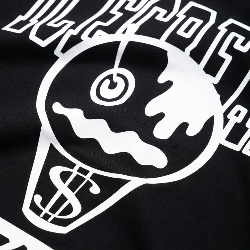 Ice Cream Splat Tee - Black Neutral Colors Loose Fit
