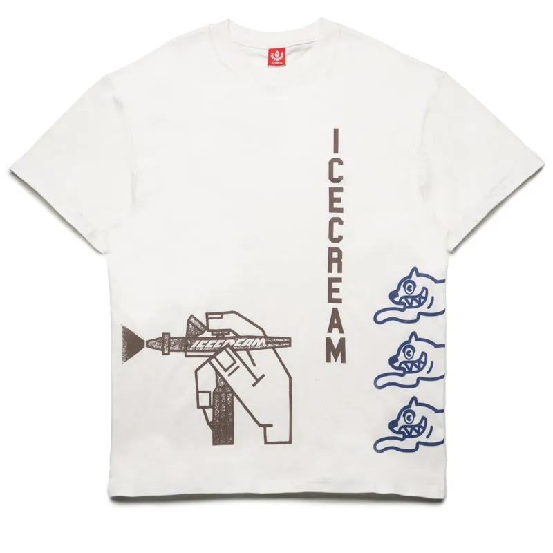 Ice Cream Spray Knit Tee - Whisper White outdoor venue cutoff shorts silhouette