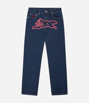 Ice Cream Running Dog Denim Pant Easy Wear Urban Style