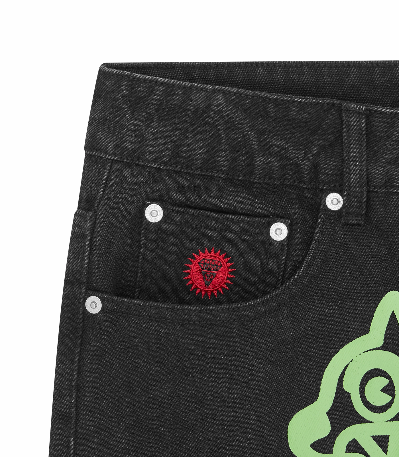Flatlock Seams Ice Cream Running Dog Denim Pant