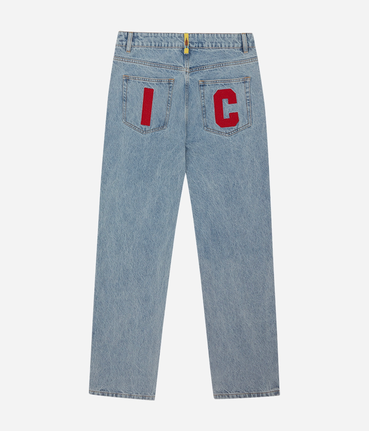 Ice Cream Running Dog Denim Pant Stylish Waistband Wrinkle-Resistant