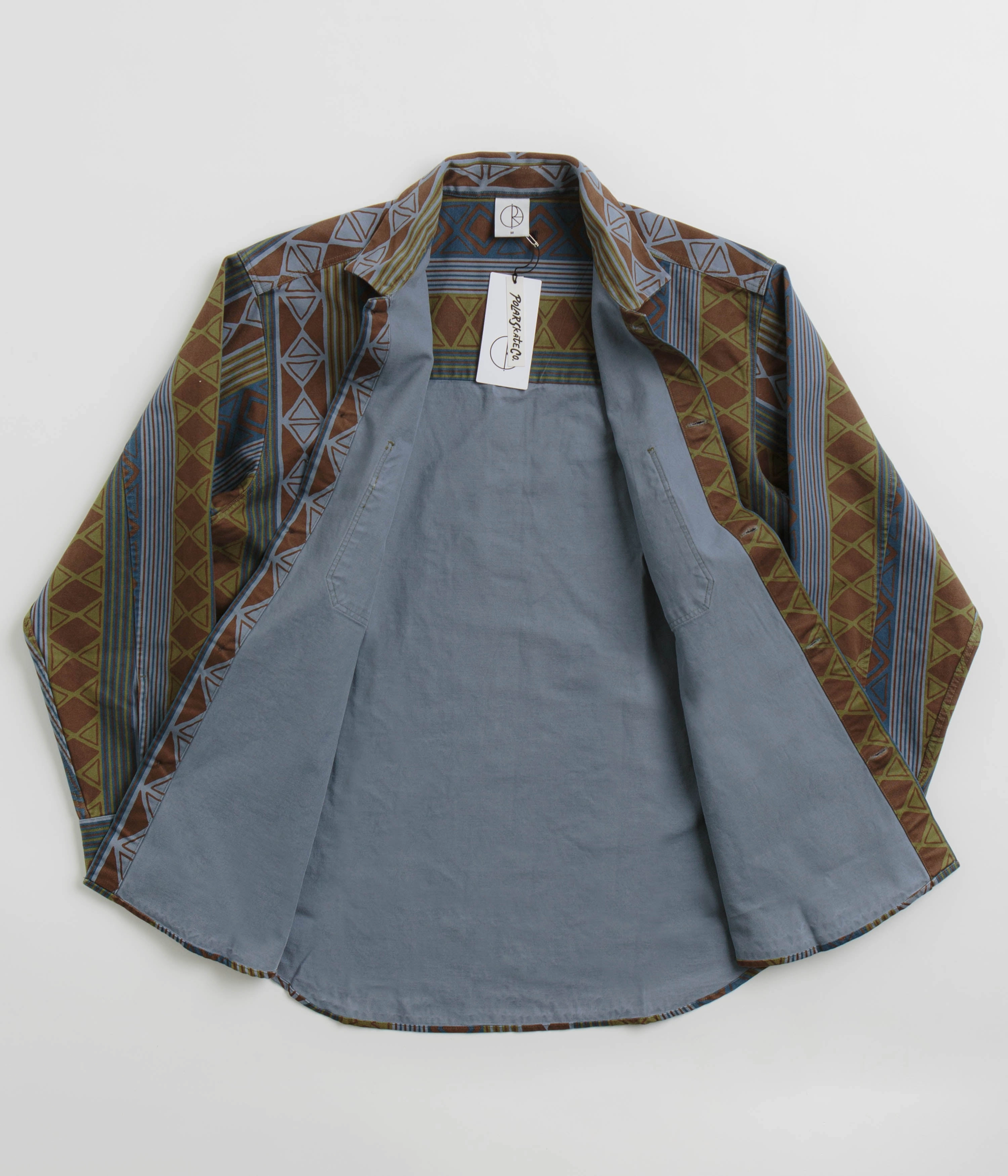 Stretch Panels Polar Big Boy Overshirt - Blue Green Mix