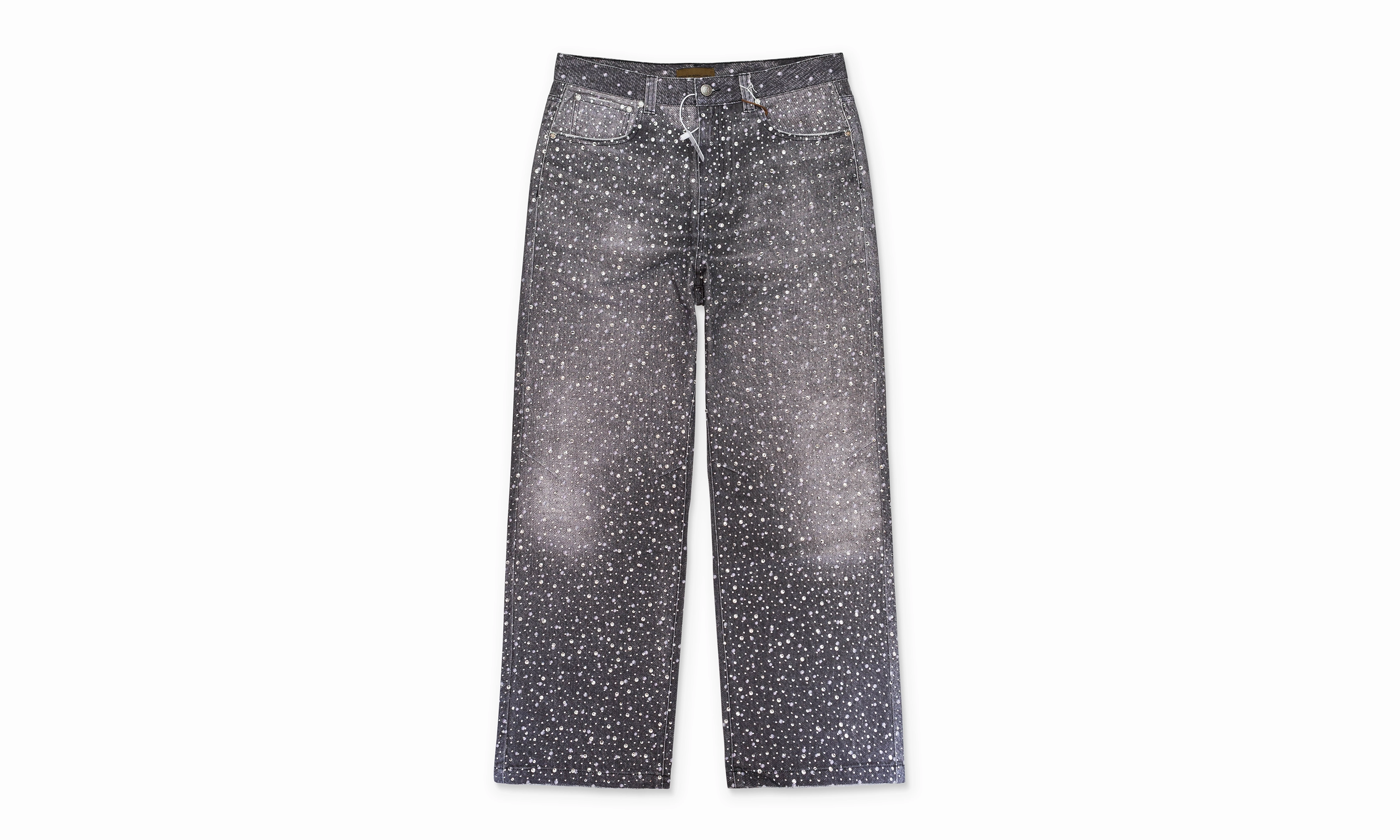 DENIM BLACK STRAIGHT-FIT JEANS "Black" Trendy Apparel Flex Knit Waist Panel