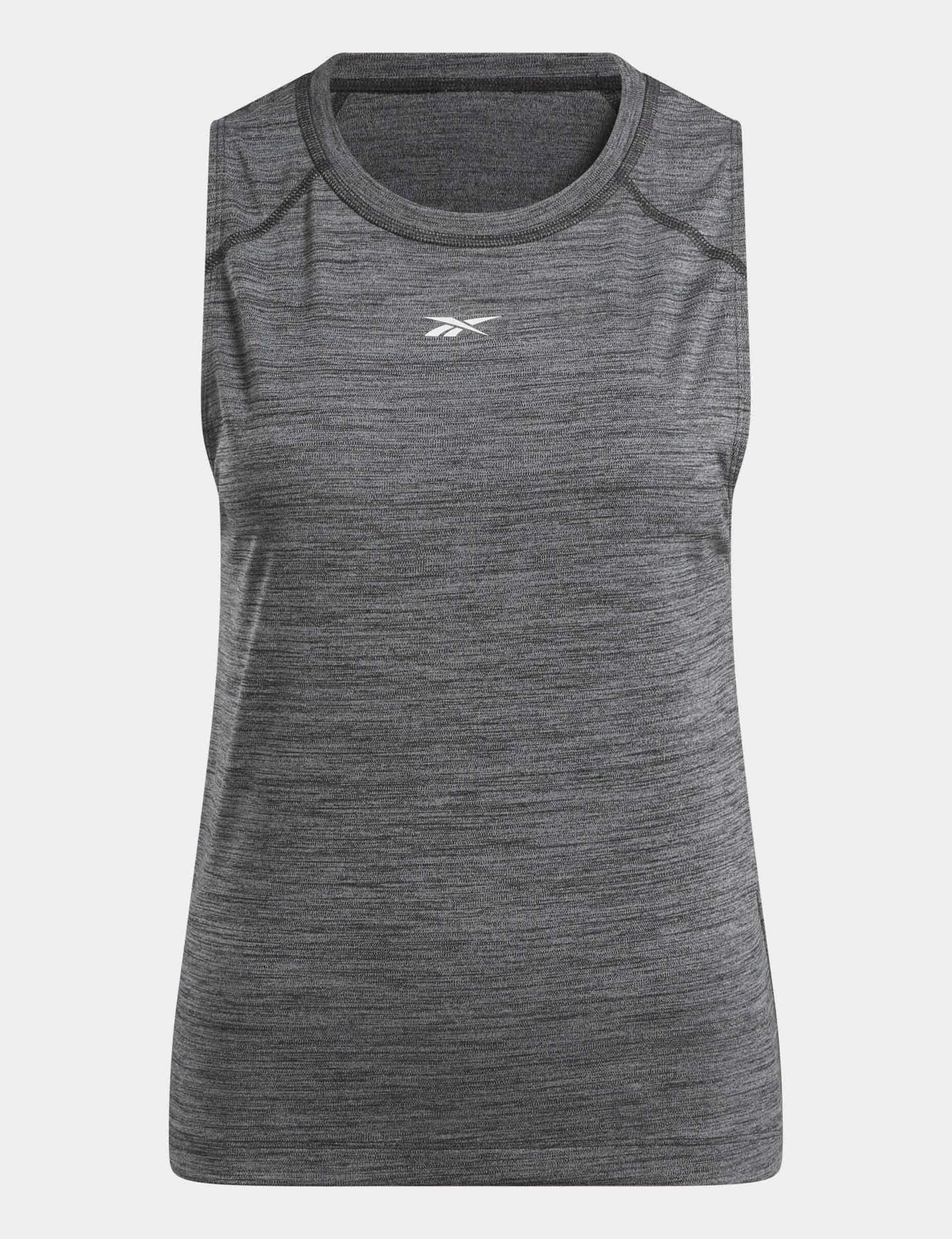 ID Train Tank Top - Black Melange Body Mapping Design Quick Wash