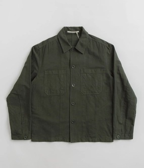 Norse Projects Tyge Cotton Linen Overshirt - Spruce Green Detect