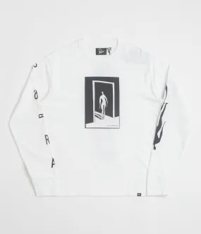 by Parra The Hotel Long Sleeve T-Shirt - White Minimalist Design Wrinkle Resistant