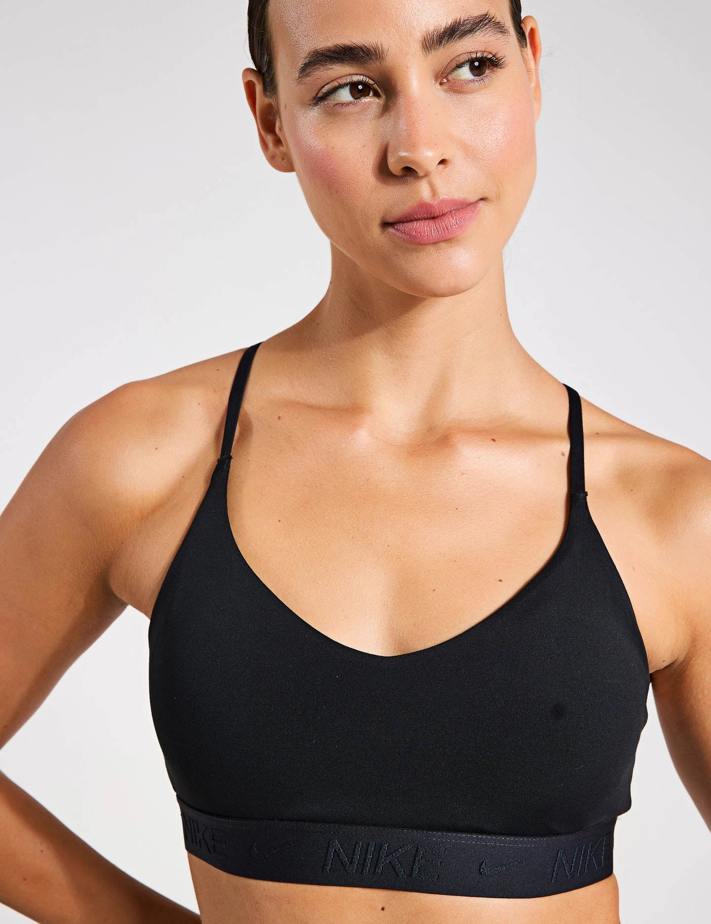 Cross Back Closure Indy Light Support Sports Bra - Black