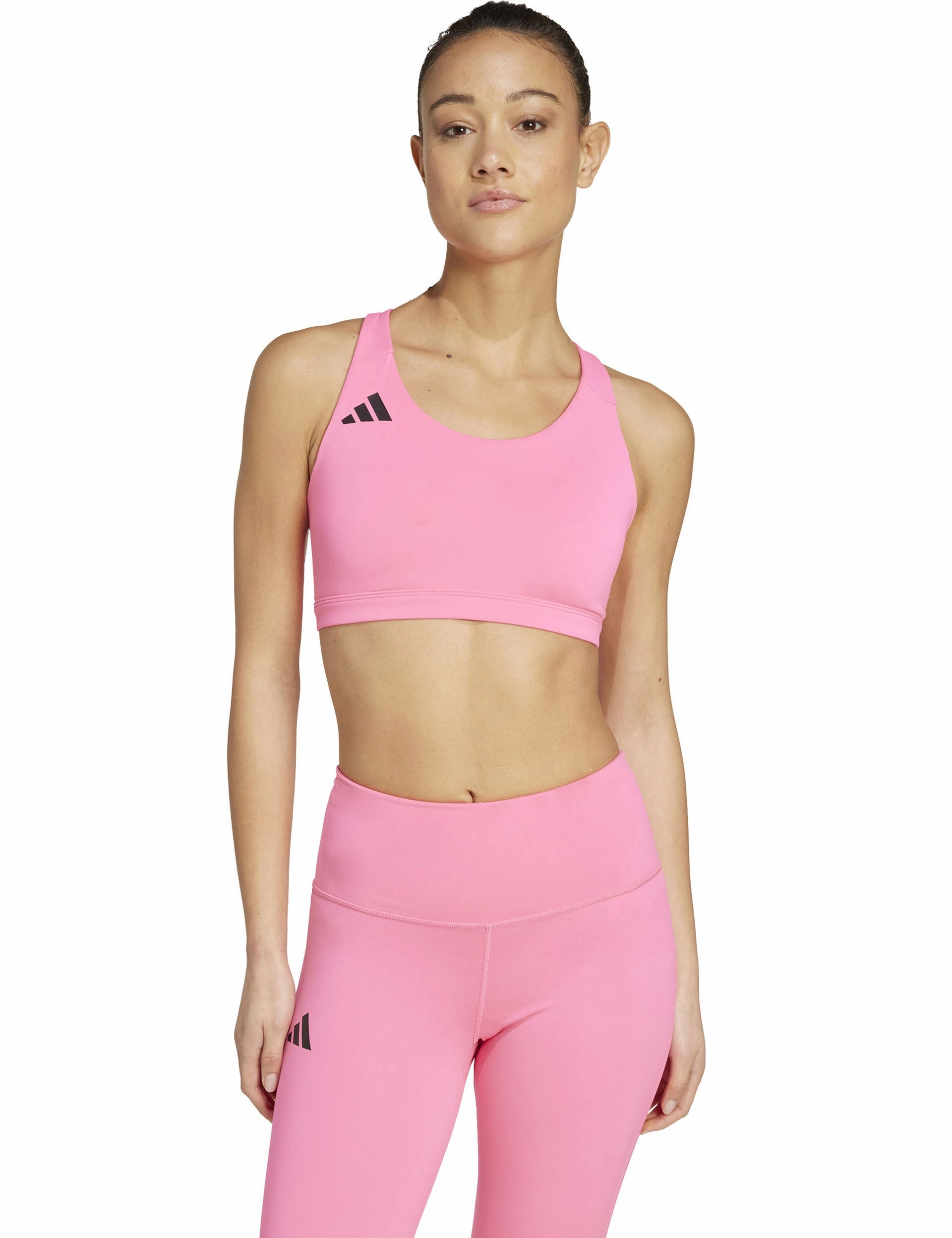 Breathable Design Sports teams Adizero Essentials Run Medium Support Bra - Lucid Pink