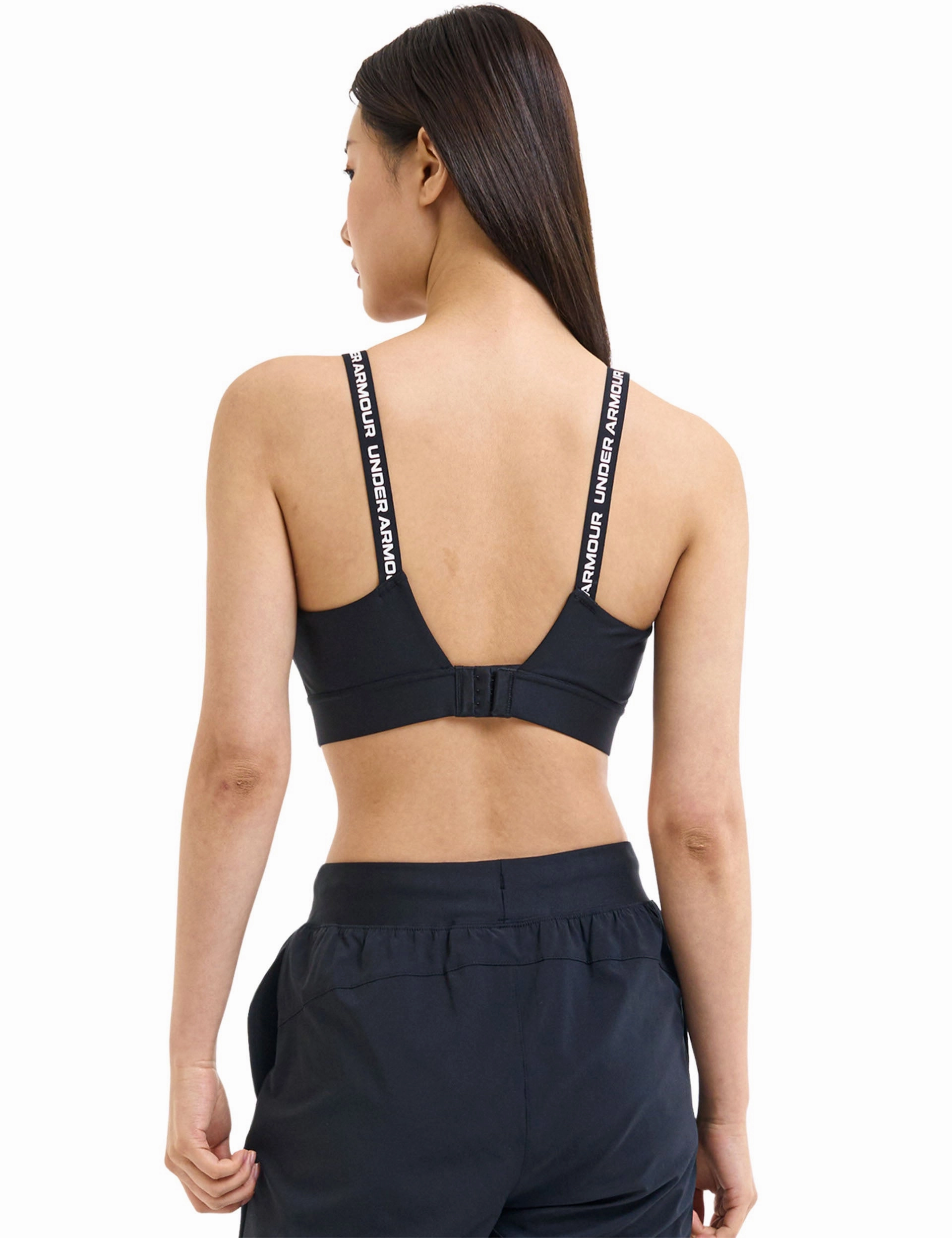 Infinity 2.0 Mid Sports Bra - Black/White Embroidered edges