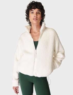 Taped Neckline LowProfileStitching Canyon Fleece Zip Up - Lily White