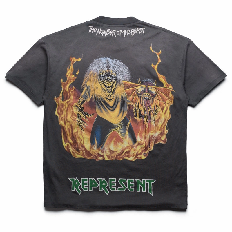 Iron Maiden x Represent Number Of Beast Tee - Sunfade Grey In-demand