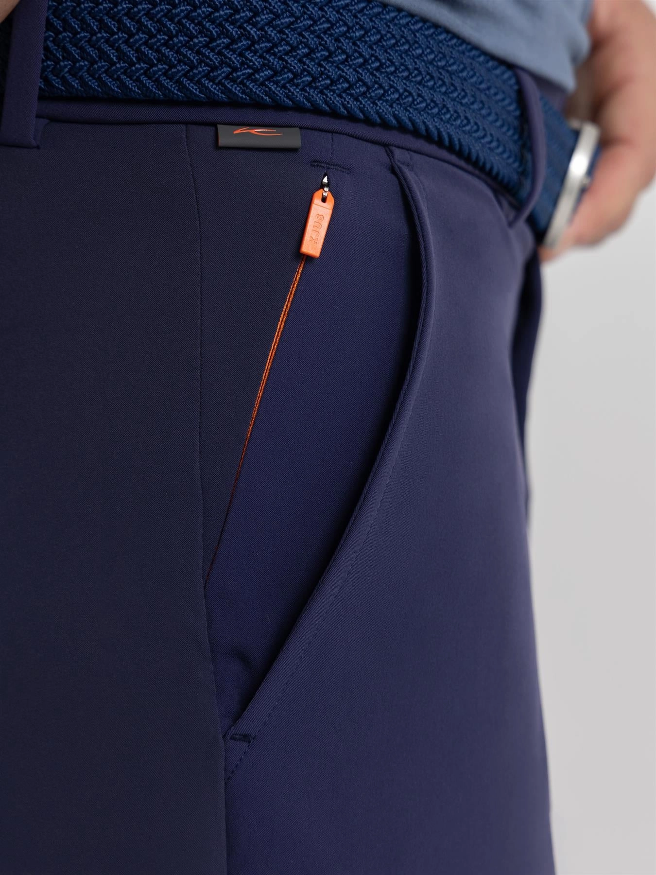Double Needle Stitching SeamlessPockets Iver Tailored Fit Trousers Atlanta Blue