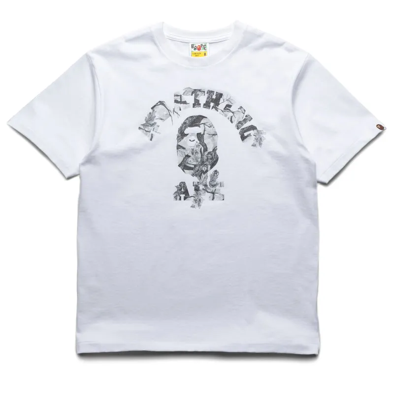 A Bathing Ape Tree Edge Camo College Tee - White/White Abstract prints ruffles