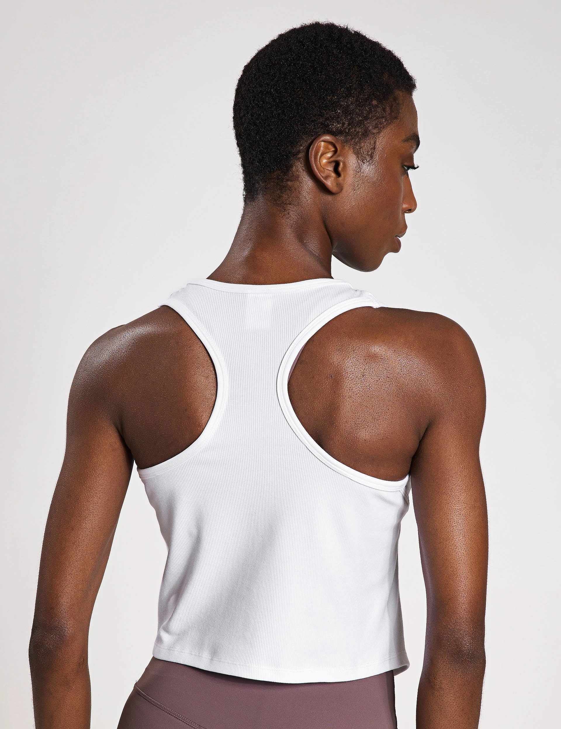 Jodie Tank - White Double Layered Collar