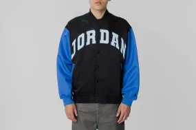 Jordan Brooklyn Collegiate Varsity Jacket Flatlock Stitching Technique Lightweight Blouse