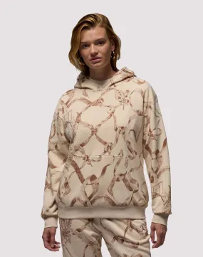 Jordan Brooklyn Fleece Printed Hoodie Strong Denim