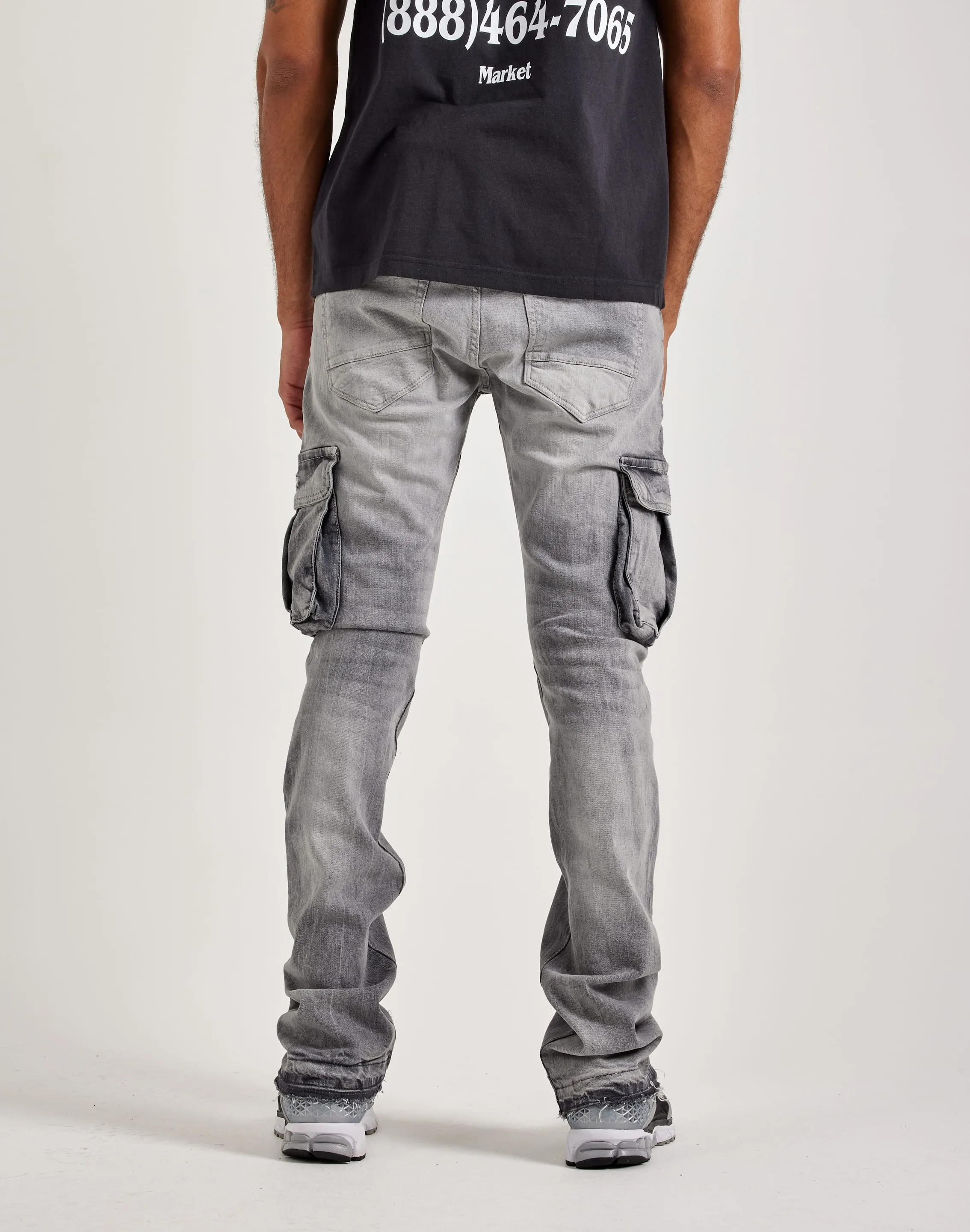 Jordan Craig Stacked Flare Cargo Denim Jeans Gentle Glow