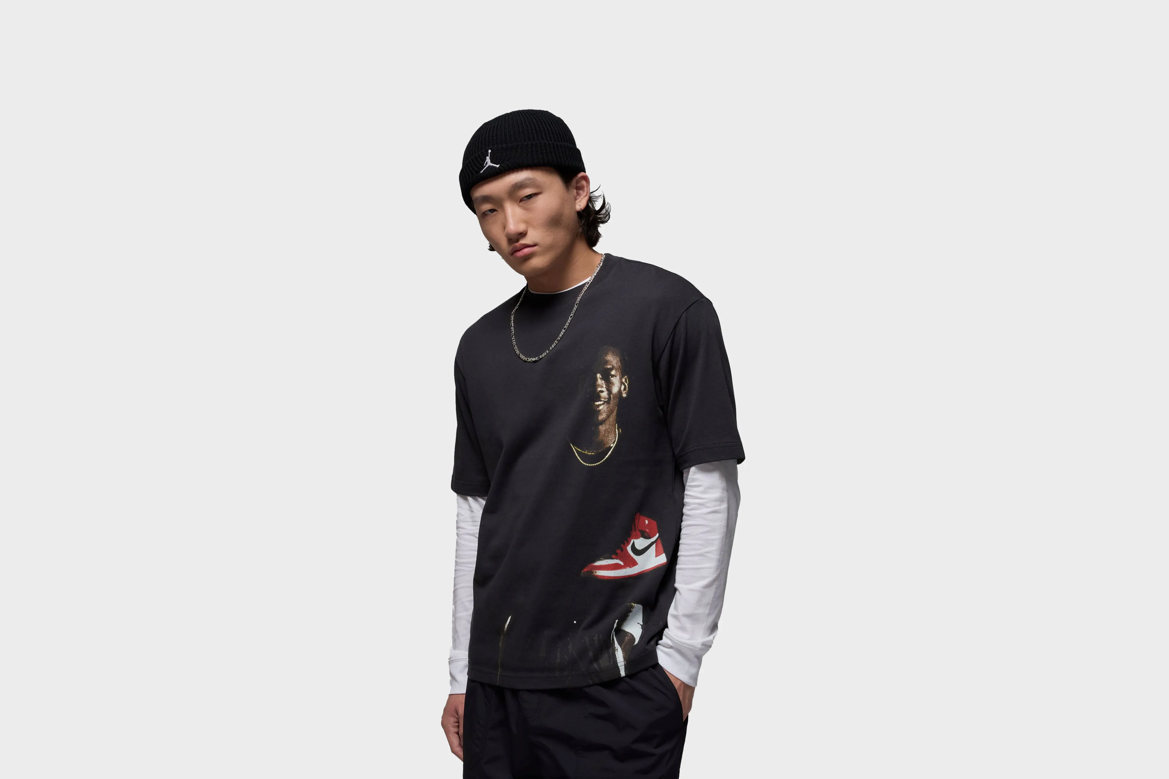 Jordan Crew Neck T-Shirt (Off Noir) EcoFriendlyTextile Sun Protection Fabric