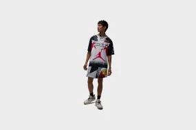 Jordan Essentials Poolside Shorts (Cement Grey/Fire Red) Shimmer Core QuickRelease Fasteners