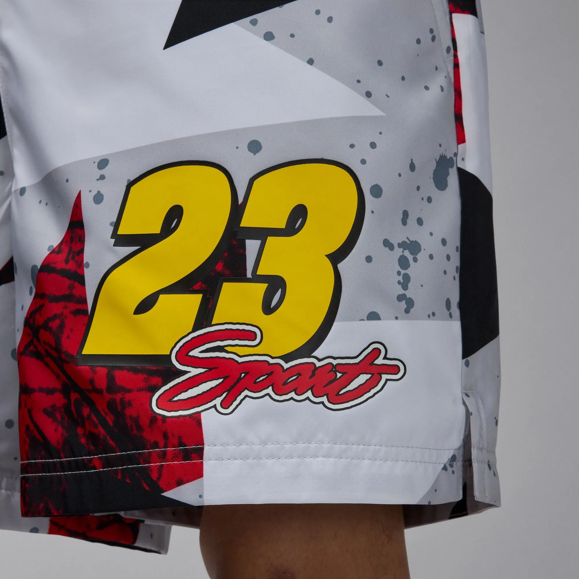 Planet Glow MultiDirectionalFlex Jordan Essentials Poolside Shorts (Cement Grey/Fire Red)