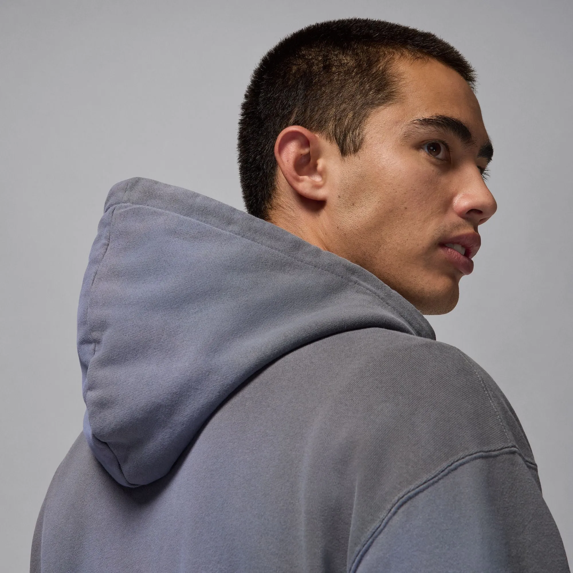 Model Glow SoftTouch Texture Jordan Flight Washed Hoodie (Iron Grey)