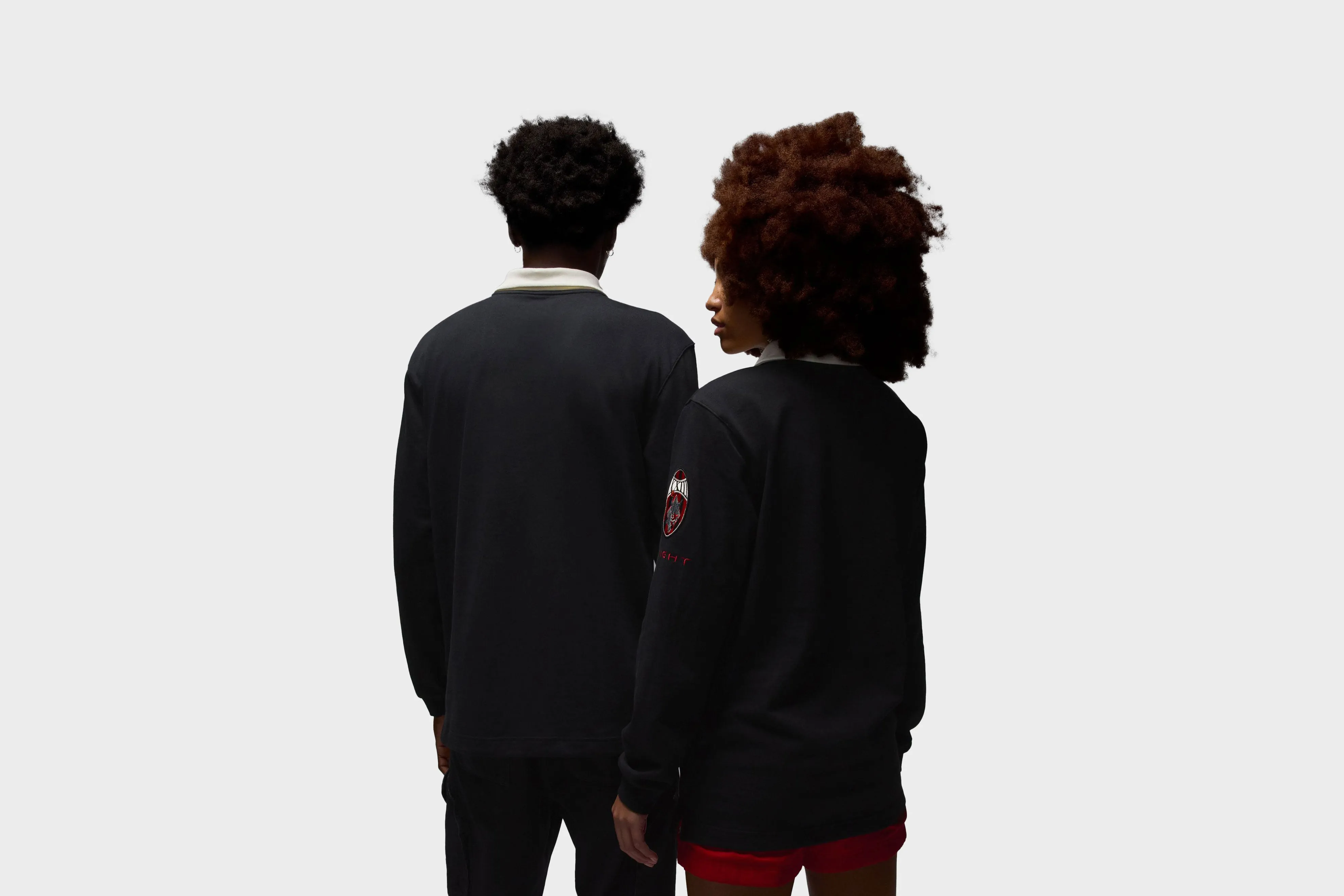 Jordan Long-Sleeve Rugby Top (Black) Friend Vibe Downtown Cool