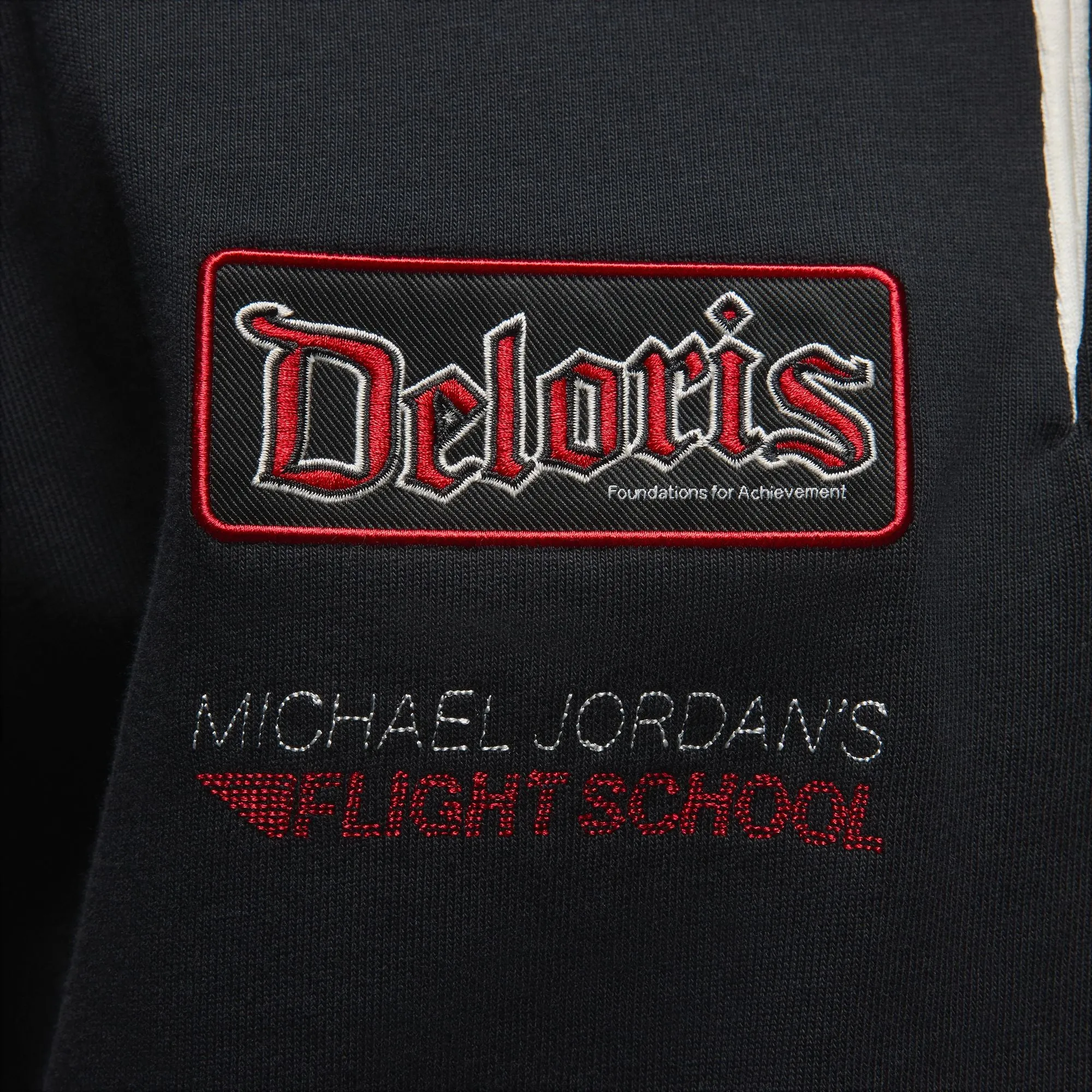 Smooth Line QuickDry Material Jordan Long-Sleeve Rugby Top (Black)