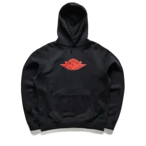 Jordan Rare Air Fleece Pullover Hoodie - Black/Chile Red Denim Look