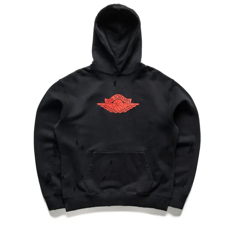 Jordan Rare Air Fleece Pullover Hoodie - Black/Chile Red Denim Look