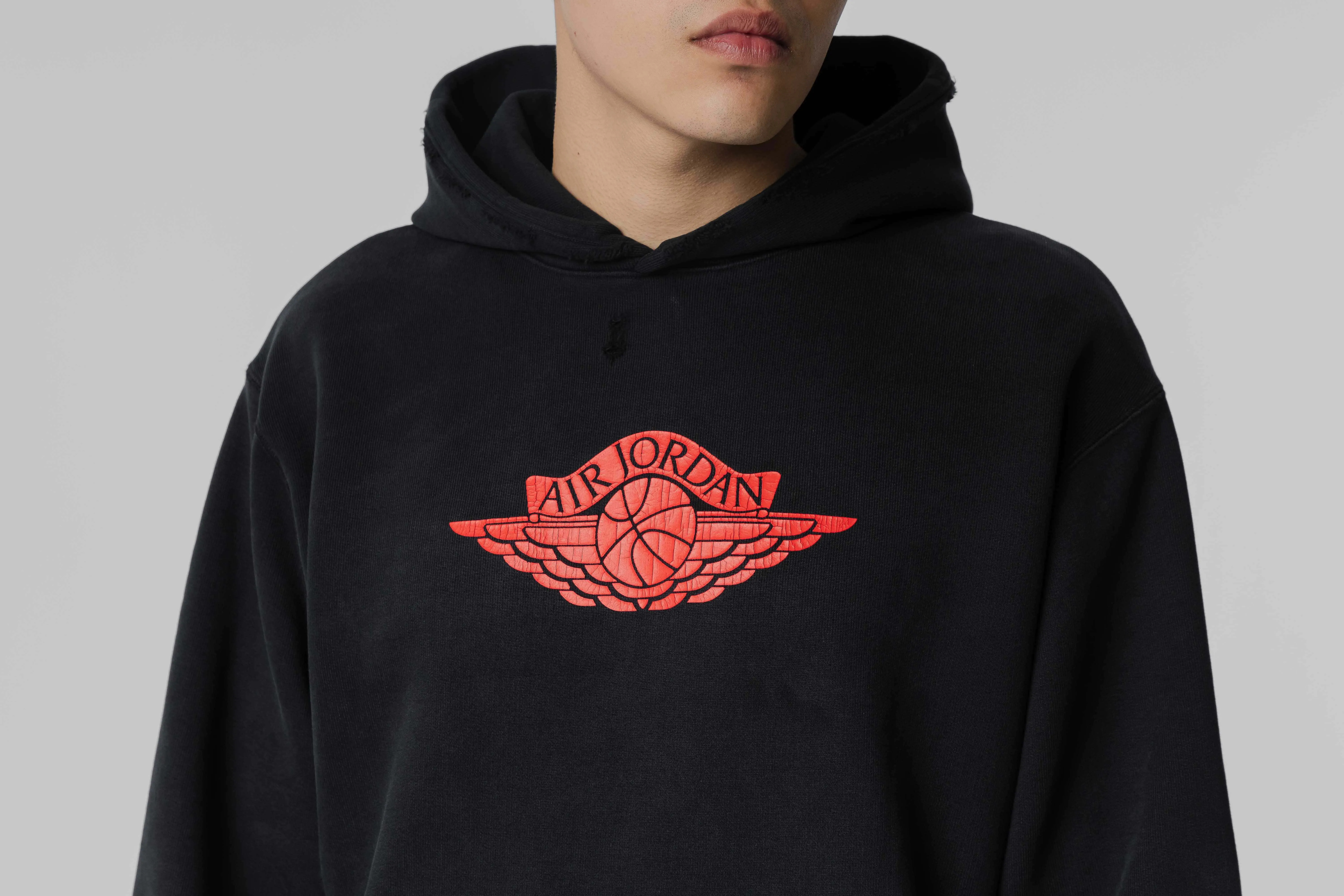 TactileWeave Raw Edge Detail Jordan Rare Air Fleece Pullover Hoodie