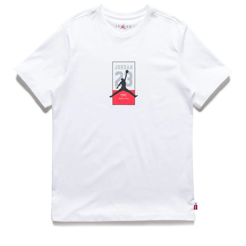 Jordan Skate Tee - White/Gym Red Long Length Modern Silhouette