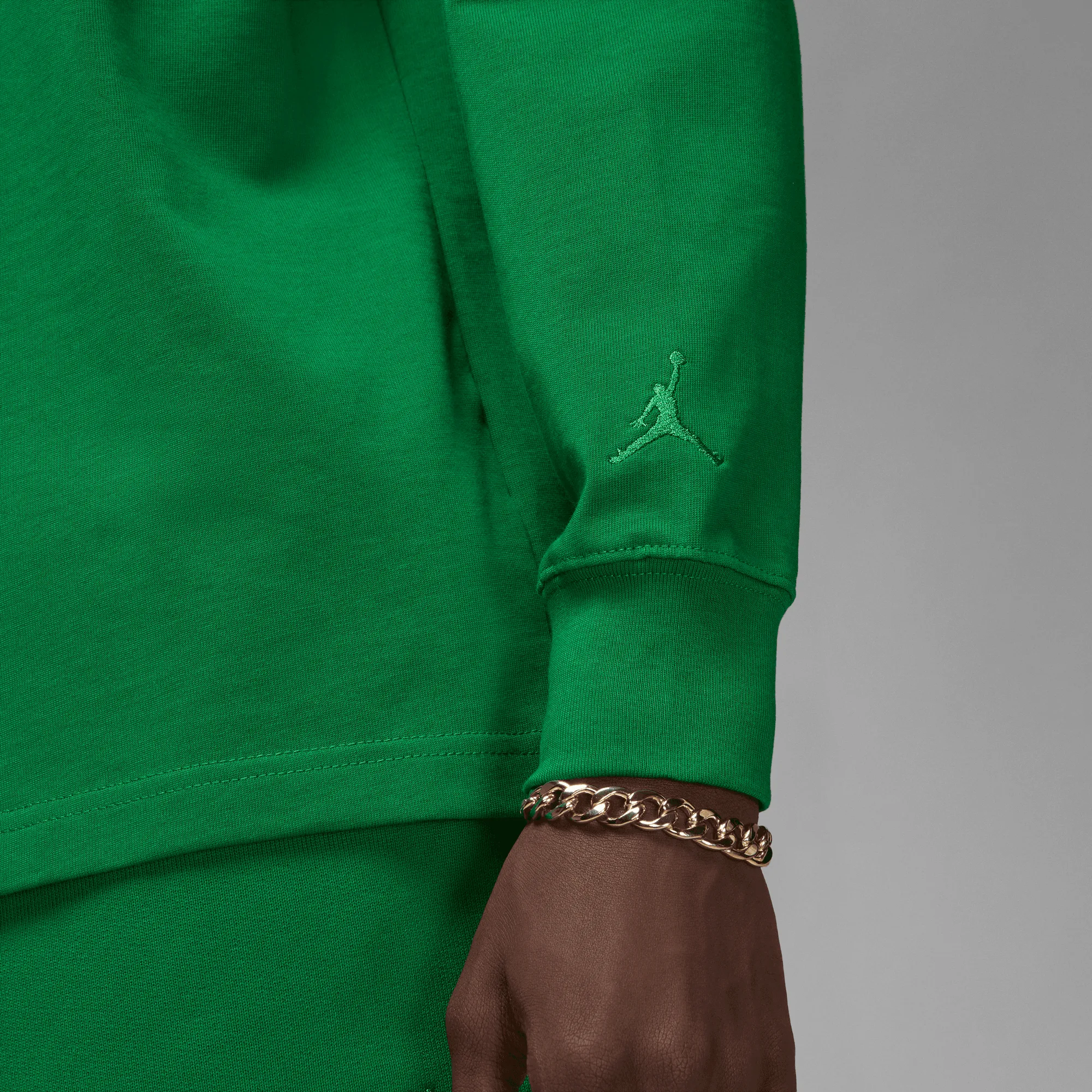 Compact Packable Design JORDAN WORDMARK MEN`S L/S TEE - GREEN