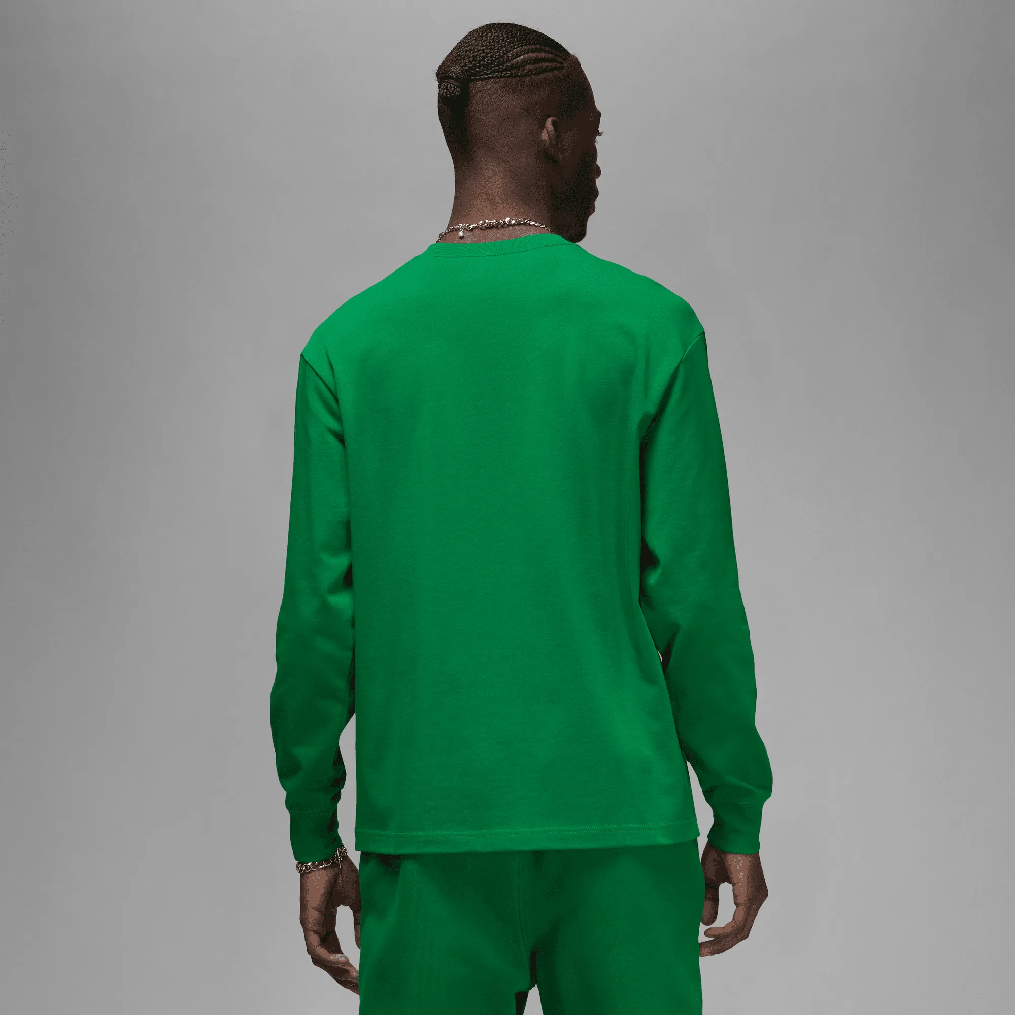 WrinkleResistantFabric JORDAN WORDMARK MEN`S L/S TEE - GREEN