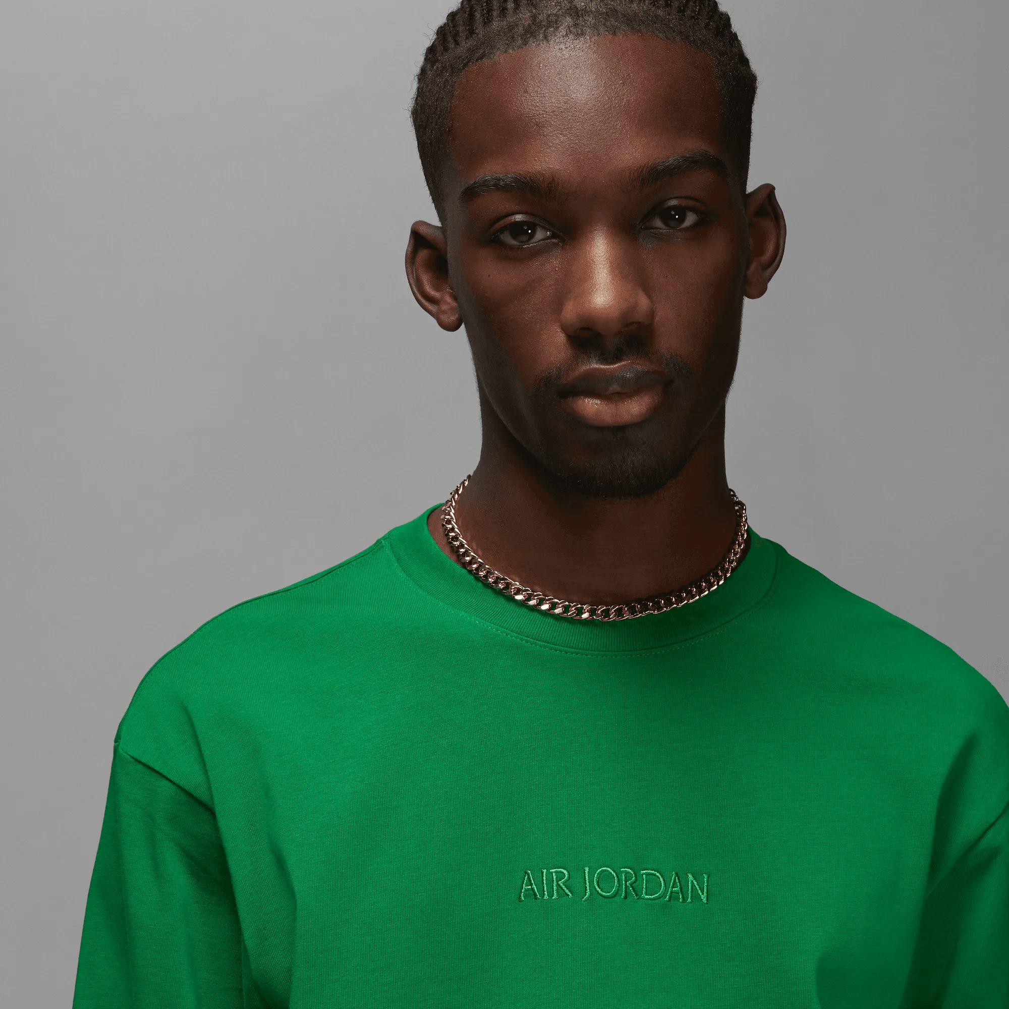 DoubleLayeredEdging JORDAN WORDMARK MEN`S L/S TEE - GREEN