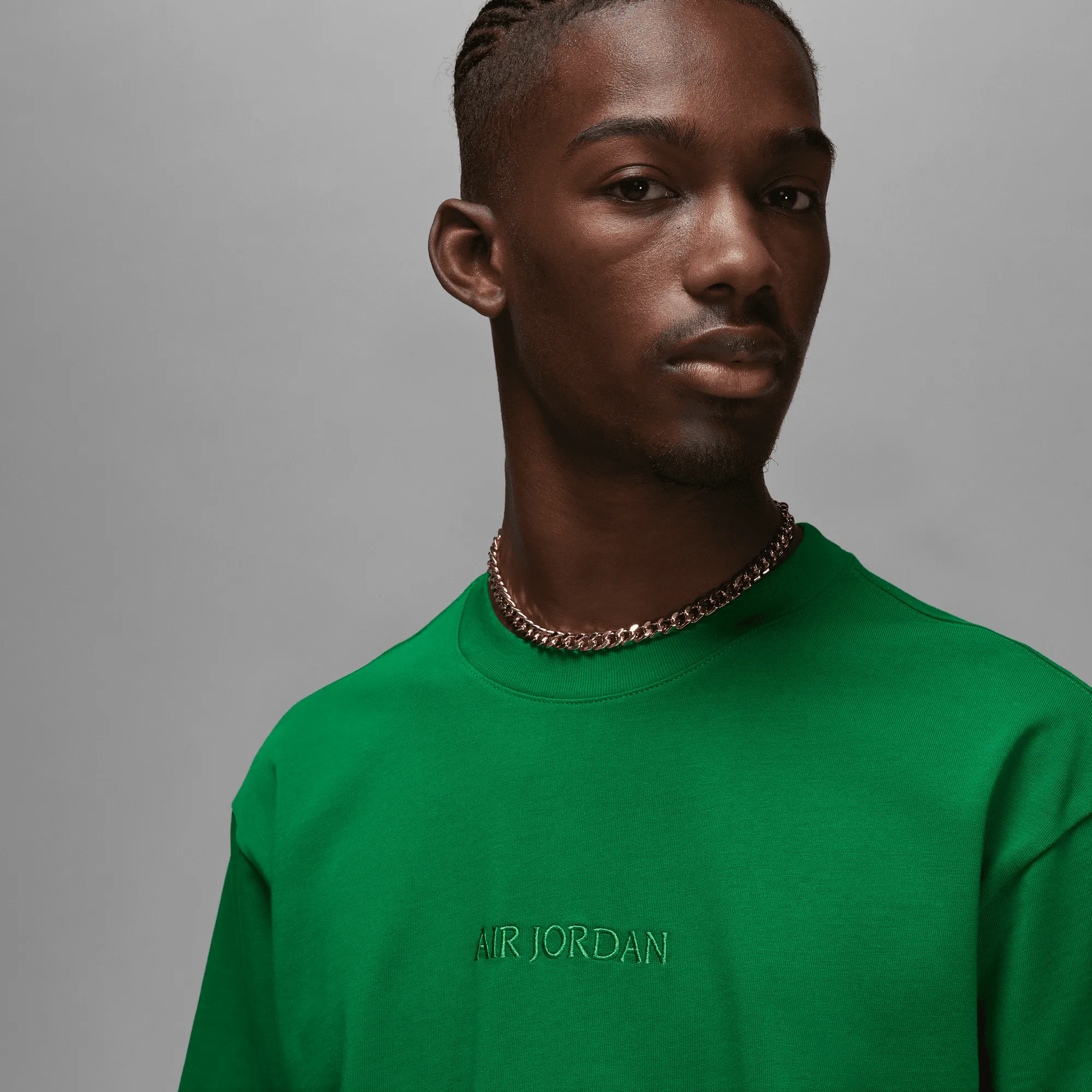 JORDAN WORDMARK MEN`S S/S TEE - GREEN Warm Fit