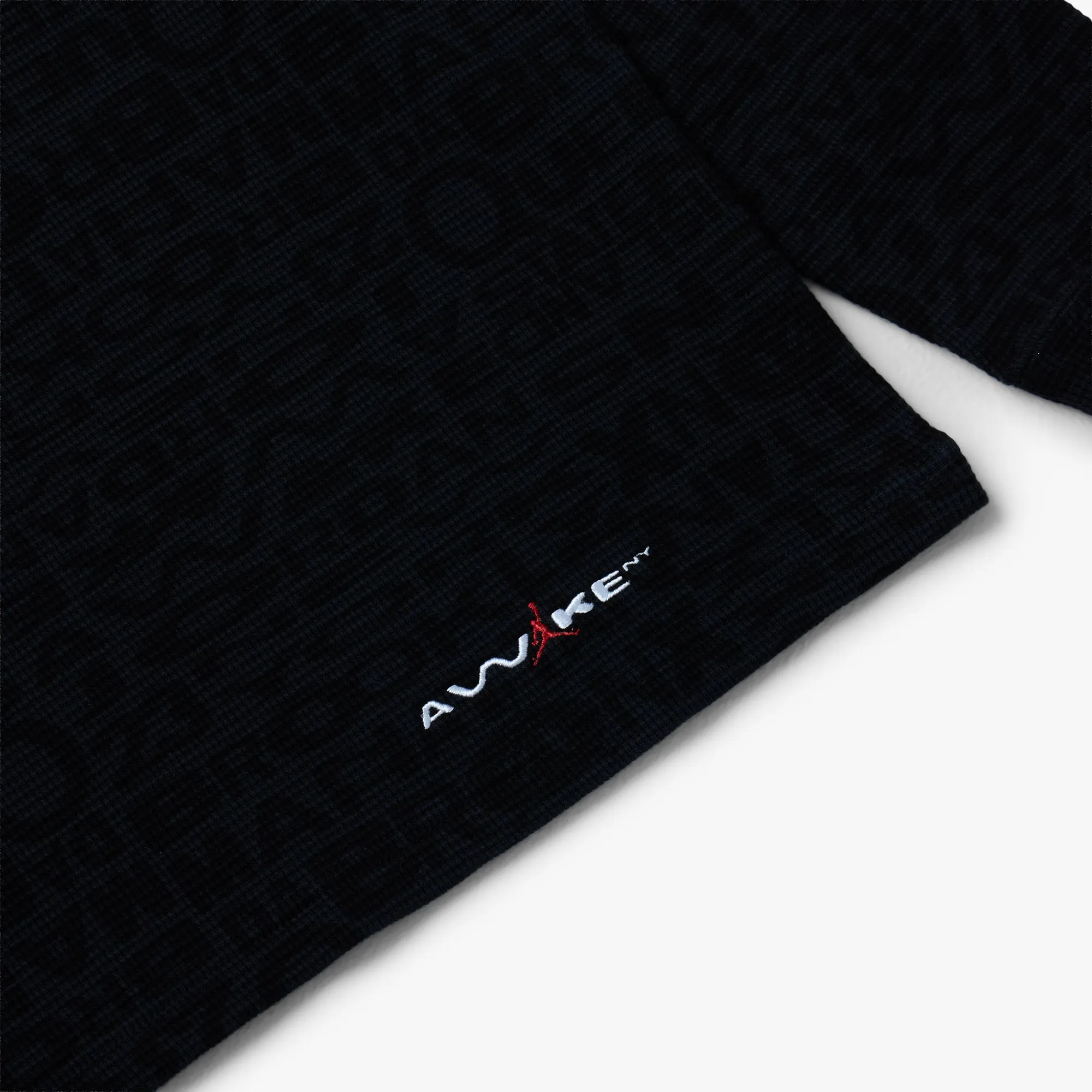 Jordan x Awake NY Longsleeve Thermal Black / Black - University Red gym clothes Layered Hem Reinforcement