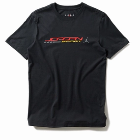 Cuffed hem Smart Jordan Crew-Neck Tee - Off Noir/Fire Red