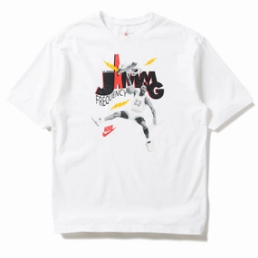 Jordan Graphic Tee - White/Black Trendy Tubular Body Construction