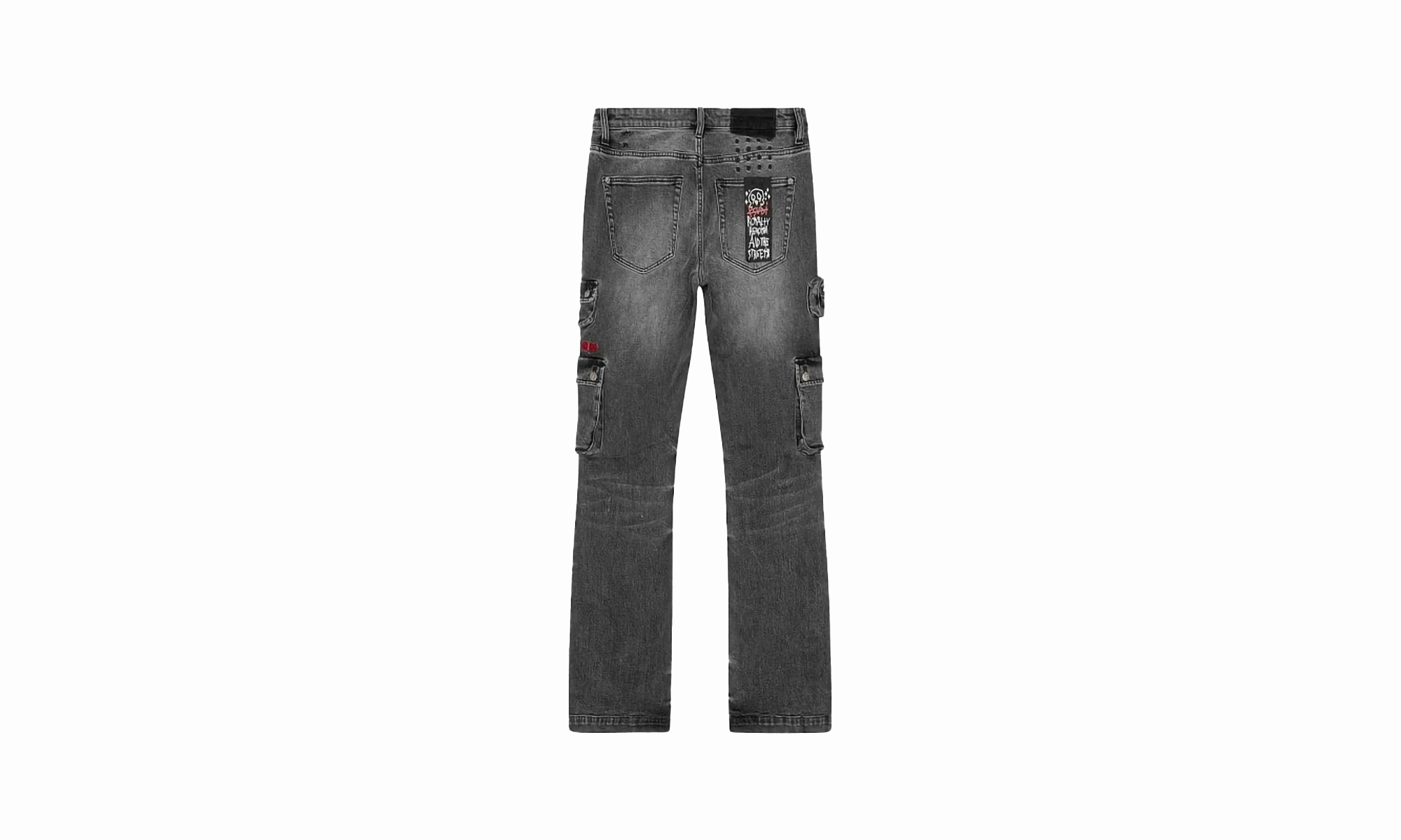 Slim Modern elastic waistband Juice Wrld Cargo Jeans "Black"