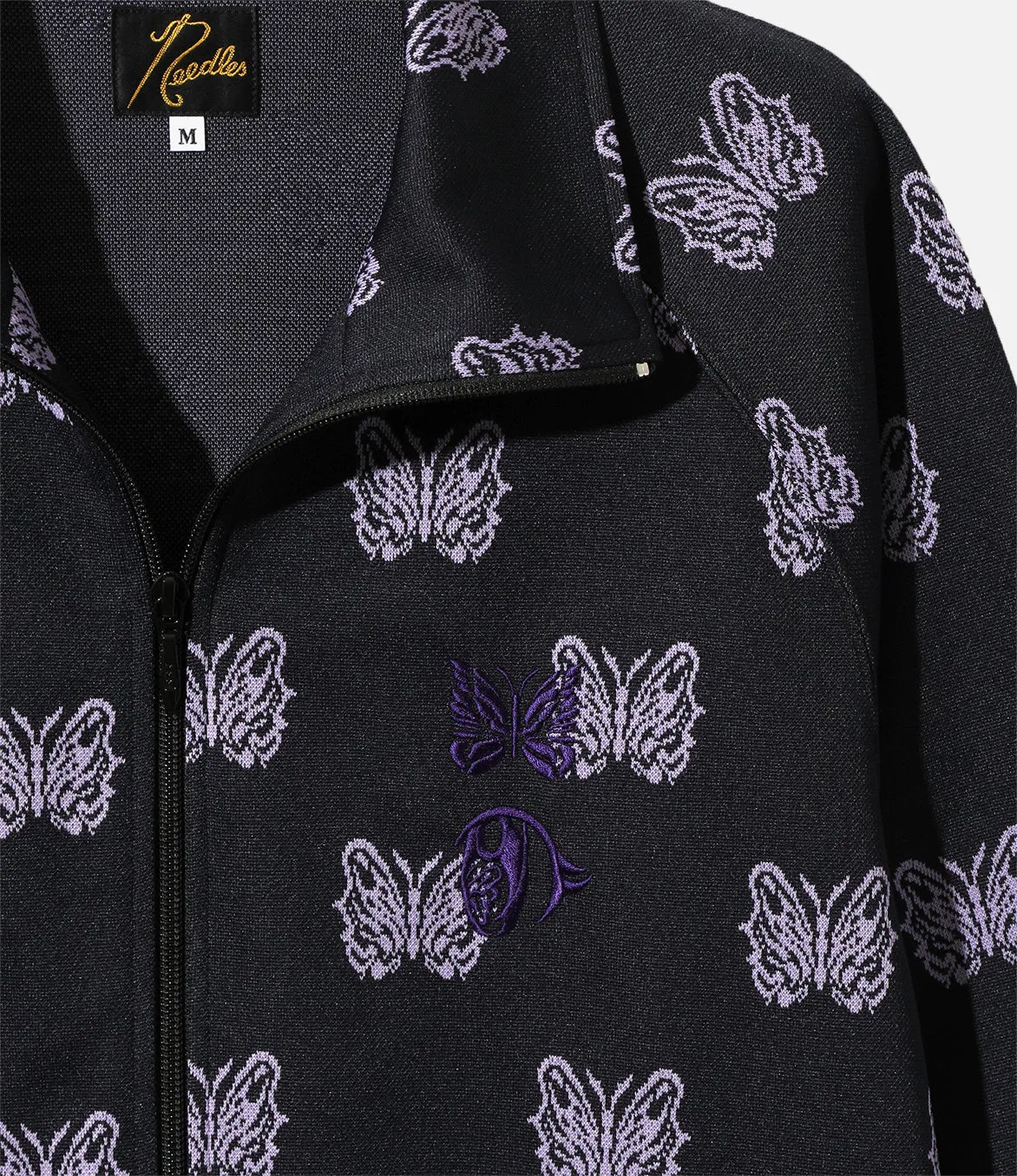 Vented Panels Joy Ease KAE TANAKA X NEEDLES TRACK JACKET POLY JACQUARD - BLACK