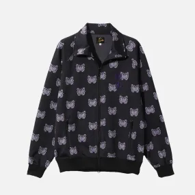 KAE TANAKA X NEEDLES TRACK JACKET POLY JACQUARD - BLACK Free Fit StaticResistantTextile